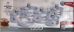 New Kitchen King Kingdom Set Pots, Frying Pan & Casserole Cookware 11 Piece Set