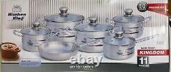 New Kitchen King Kingdom Set Pots, Frying Pan & Casserole Cookware 11 Piece Set