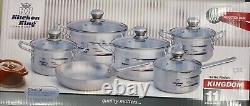 New Kitchen King Kingdom Set Pots, Frying Pan & Casserole Cookware 11 Piece Set