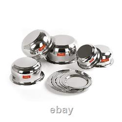 New Stainless Steel Cookware Tope Pot Set With Lid- Pack of 5 Pieces