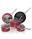 Ninja Foodi NeverStick Essential Red 9pc Nonstick Pan Cookware Set