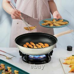 Non Stick Stainless Steel Cookware Set Stock Pot Fry Pan Casserole Set withLid 6Pc