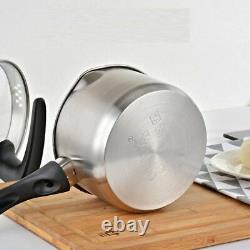 Non-stick Sauce Pans Glass Cover Durable Stainless Steel Kitchen Thick Cookware