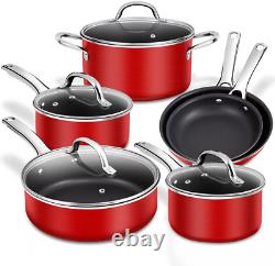 Nonstick Cookware Set 10 Piece, Induction Pots and Pans Set, Pan with