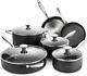 Nonstick Cookware Set Induction, Pot & Pan Set 10 PCS, Deep Saucepan Stone Grani