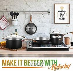 Nutrichef Kitchenware Pots & Pans 11 Pcs. Stylish Kitchen Cookware Non-Stick