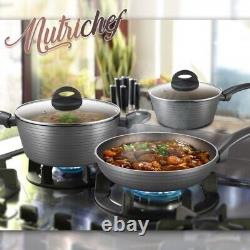 Nutrichef NCCW12S 12-Piece Nonstick Kitchen Cookware Set, Pots & Pans, Aluminum