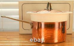 Paul Revere Ware USA Solid Copper Pot 2 QT Bain Marie Double Boiler Pan Ceramic