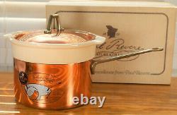 Paul Revere Ware USA Solid Copper Pot 2 QT Bain Marie Double Boiler Pan Ceramic