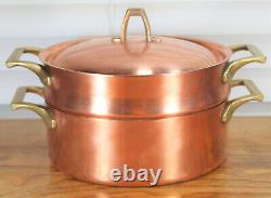 Paul Revere Ware USA Solid Copper Pot 2 QT Double Boiler Pan Signature Rare VTG