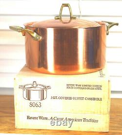 Paul Revere Ware USA Solid Copper Pot 3 QT Double Boiler Pan Bicentennial ED VTG