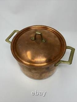 Paul Revere Ware USA Solid Copper Pot 4 QT Tall Large Stock Pot 1976