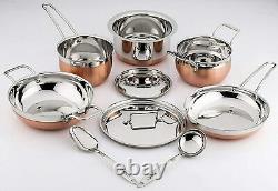 Pigeon Neo Copper Cookware Set 9 Pcs Wok Fry pan Tope Saucepan Bowl & Spoon