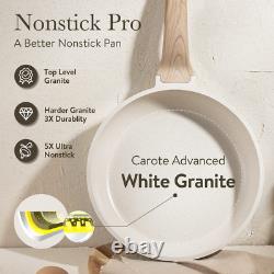 Pots And Pans Set Nonstick, White Granite Induction Kitchen Cookware Sets 10 Pcs