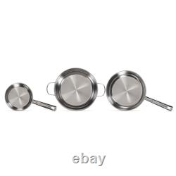 Premium Livoo 5-Piece Stainless Steel Cookware Set Shiny Silver Finish
