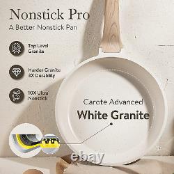 Premium Nonstick Cookware Set 10 Piece White Granite Kitchen Collection with