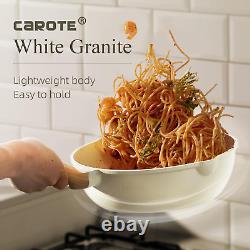 Premium Nonstick Cookware Set 10 Piece White Granite Kitchen Collection with