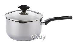 Prestige Cook & Strain Saucepan Set Stainless Steel Round Cookware Pack of 3