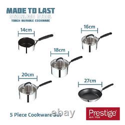 Prestige Made to Last Cookware Set with Soft Grip Silicone Handles Pack of 5