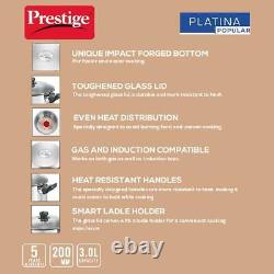 Prestige Platina Popular Stainless Steel Cookware 200 mm 3 Litres