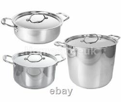 Prestige Steel Induction Cookware Saucepan Casserole Stockpot Pan Saute Pot
