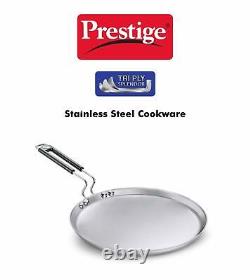 Prestige Tri Ply Splendor Stainless Steel Omni Tawa Griddle Cookware 250mm