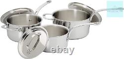 ProWare Stainless Steel Tri-Ply Cookware Set of 3 16, 18, 20cm Saucepans