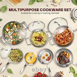 Professional Stainless Steel Induction Cookware Set 19pc Kitchen Pots And Pan