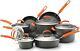 Rachael Ray Hard Anodized II Cookware Set with Orange Handles 14pc