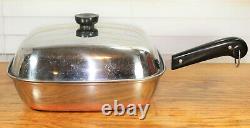 Rare Pre-1968 Copper Clad Bottom Revere Ware Pan 1956 Big Square Skillet Pot Fry