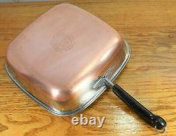 Rare Pre-1968 Copper Clad Bottom Revere Ware Pan 1956 Big Square Skillet Pot Fry