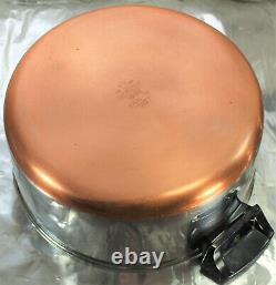 Revere Ware USA Copper Bottom 4-1/2 QT Pot 9 Steamer Pan Insert Strainer VTG