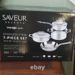 SAVEUR SELECTS Voyage Series Tri-Ply Stainless Steel 6-Pc. Cookware Set New ASIS