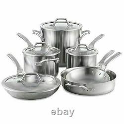 SEE NOTES Calphalon 10 Piece Pots & Pans Set Stainless Steel Cookware 1950766