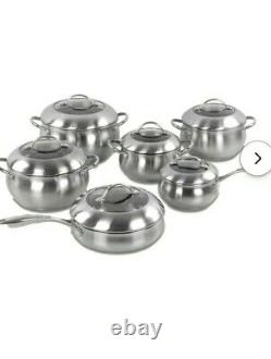 SQ Professional Lustro apple 6 piece Stainless Steel cookware set- silver
