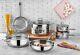 Saflon Stainless Steel Tri-Ply Bottom 10 Piece Cookware Set Induction Ready