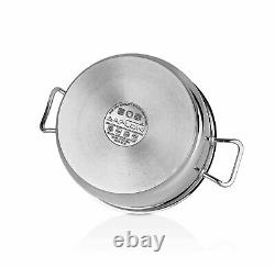 Saflon Stainless Steel Tri-Ply Bottom 10 Piece Cookware Set Induction Ready