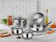 Saflon Stainless Steel Tri-Ply Bottom 8 Piece Cookware Set Induction Ready
