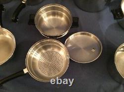 SaladMaster 13 Piece Cookware Set Lot T304S Stainless Steel Excellent Condition