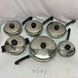 Saladmaster Cookware 12 Pc Set Pots Pans Lids Steamer 18-8 Tri-Clad SS US Made