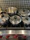 Saladmaster Cookware 9 Pc Set Pots Pans Lids Stockpot 18-8 Tri-Clad SS USA
