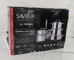 Saveur Selects Voyage Series Tri Ply 11 Piece Cookware Set Open Box $495 MSRP