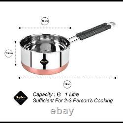 Set of 3 Stainless Steel Copper Bottom Induction Base Sauce Pan Cookware Handles