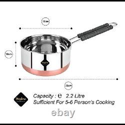 Set of 3 Stainless Steel Copper Bottom Induction Base Sauce Pan Cookware Handles