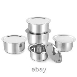 Set of 5 Stainless Steel Cookware Set for Home with Stainless Steel Lids