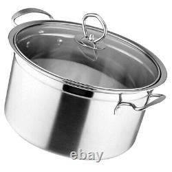 Soup Pot Stainless Steel Large for Cooking Camping Cookware Gumbo