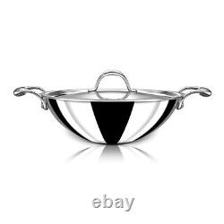 Stahl Triply Stainless Steel Kadai with Lid I Stainless Steel Cookware 20 cm