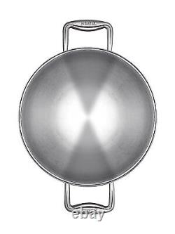 Stahl Triply Stainless Steel Kadai with Lid I Stainless Steel Cookware 20 cm