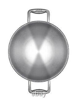 Stahl Triply Stainless Steel Kadai with Lid I Stainless Steel Cookware 24 cm
