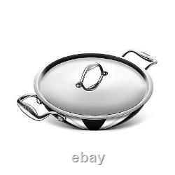 Stahl Triply Stainless Steel Kadai with Lid Stainless Steel Cookware 24 cm